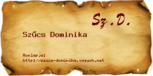 Szűcs Dominika névjegykártya
